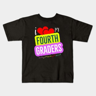 I Love My Fourth Graders V7 Kids T-Shirt